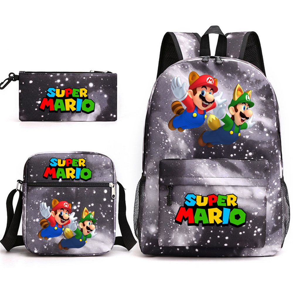 Game Mario Super Mary Three-piece Cartoon Middle School Students' Schoolbags