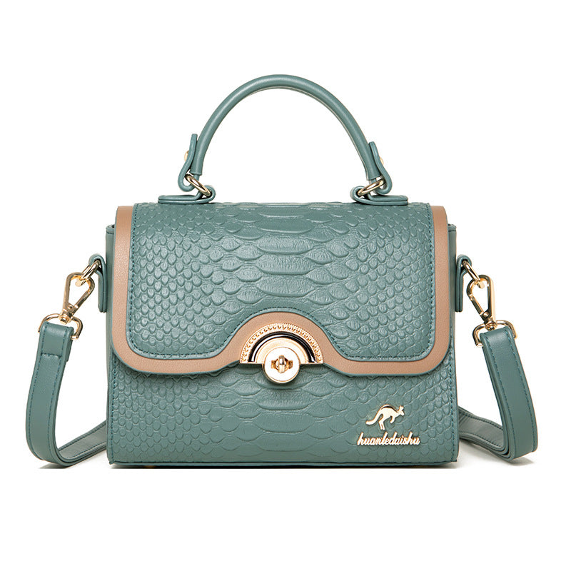 Women's Denis Kangaroo Crocodile Pattern Large Capacity Crossbody Bags