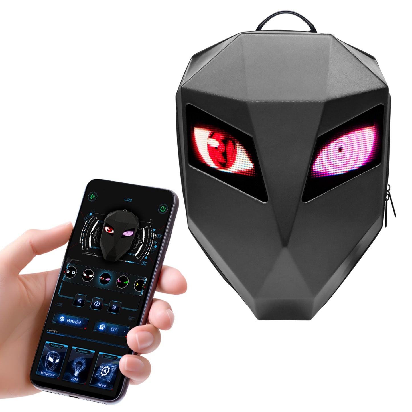 Man Motorcycle Luminous Eye Screen Waterproof Riding Backpacks