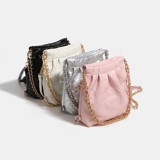 Women's Mini Stray Spring Rhombus Chain Backpacks