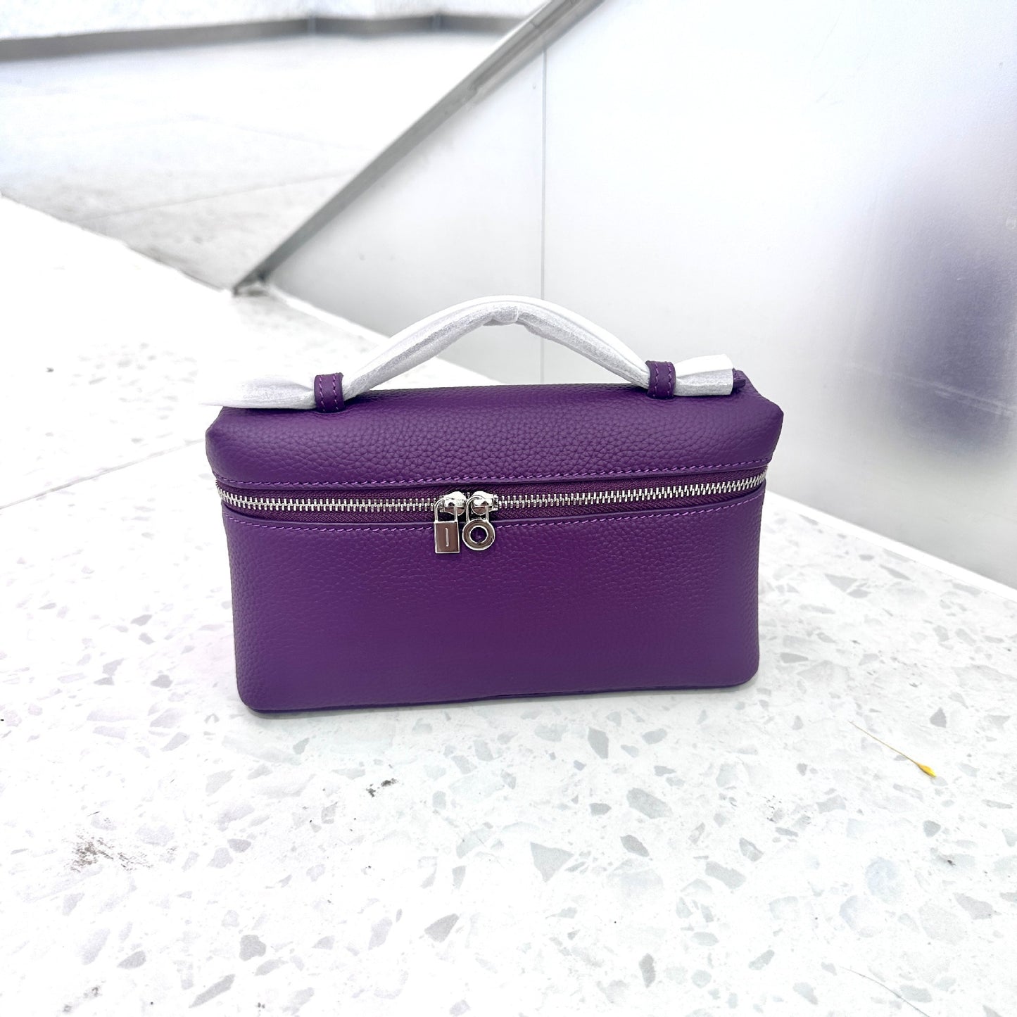 Women's Genuine Leather Lunch Box Kelly Lychee Pattern Shoulder Bags