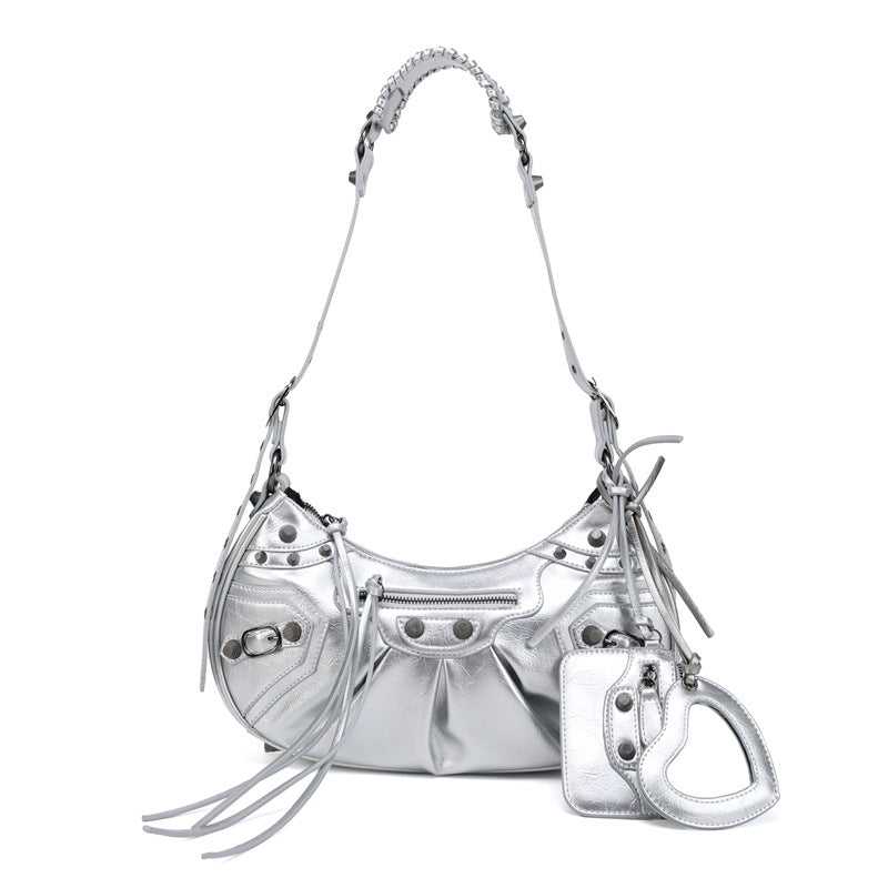Motorcycle Three-in-one Crocodile Rivet Underarm Selenodont Shoulder Bags
