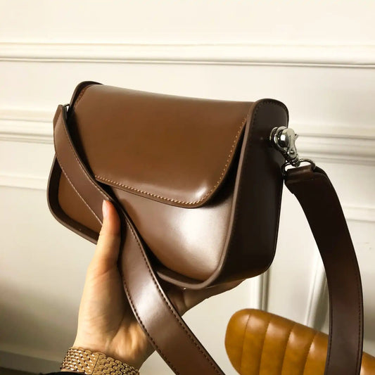 Women's Genuine Leather Minority Fashion Design Retro Shoulder Bags