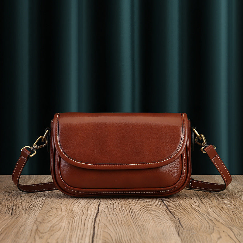 Women's High-grade Design Cattle Leather Soft Interlayer Crossbody Bags