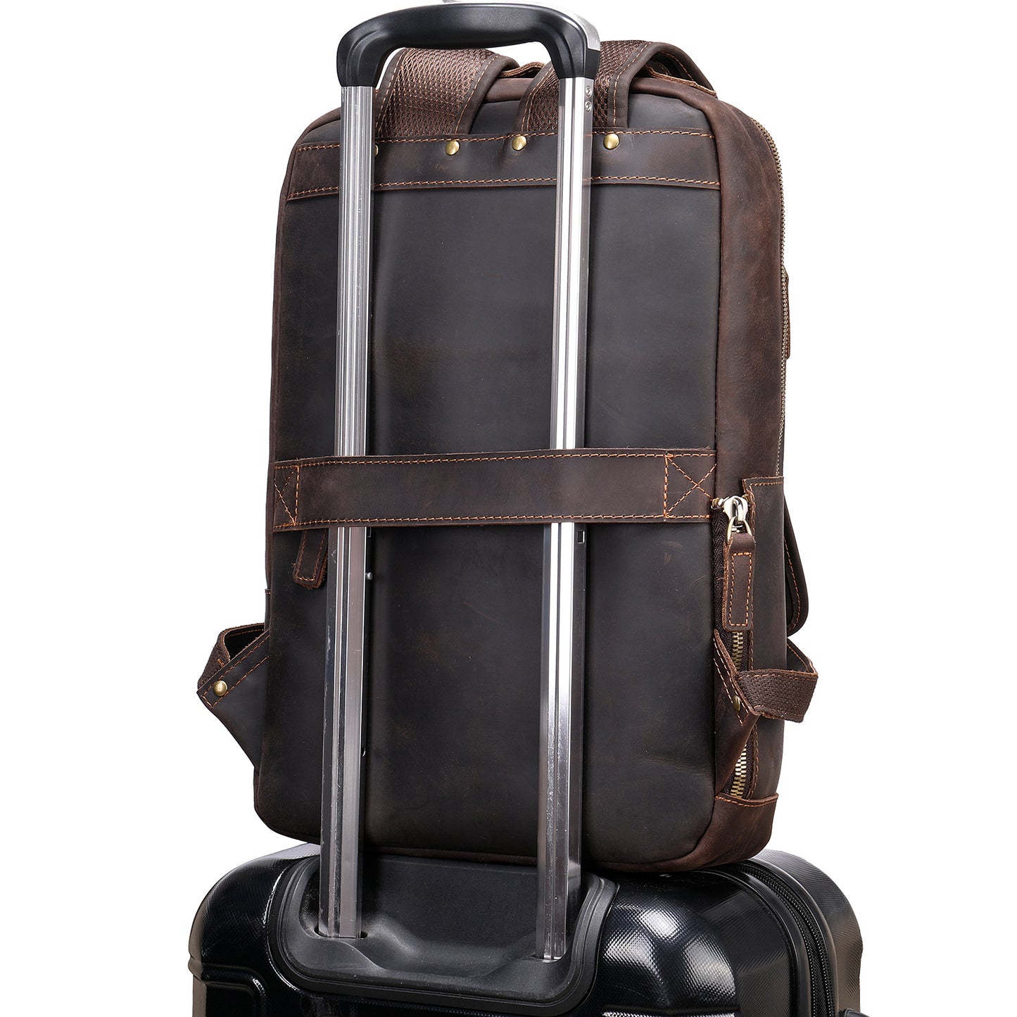 Men's Dermal Leather Retro Crazy Horse Large Backpacks