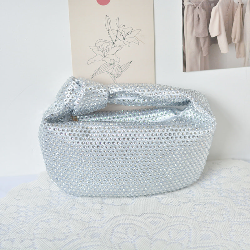 Unique Niche Talk Diamond Knotted Dumpling Emerald Handbags