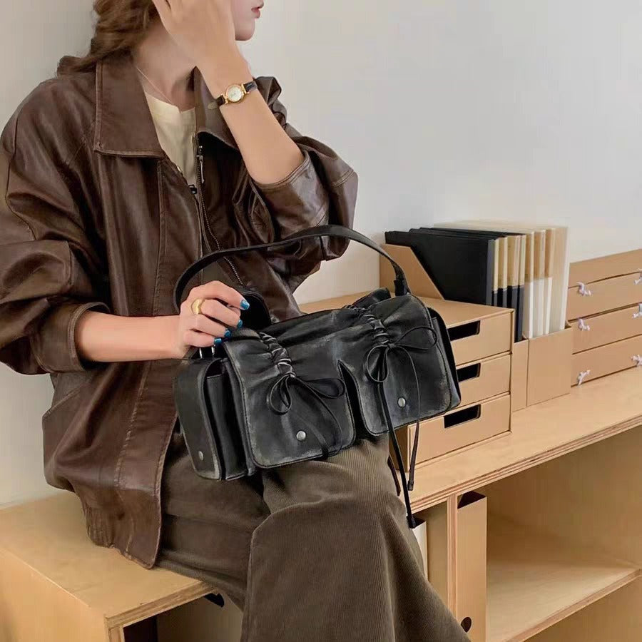 Bow Hot Underarm Waste Soil Wind Dark Shoulder Bags