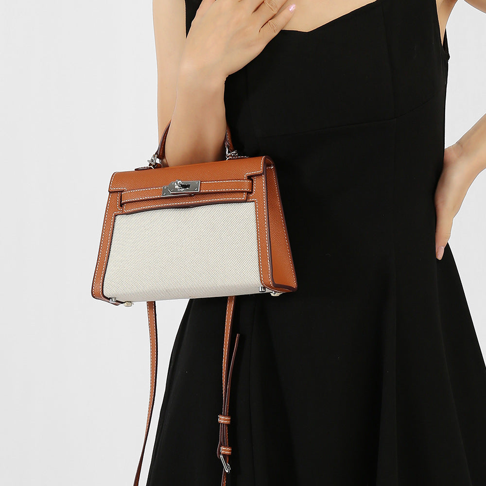Women's Kelly Large Capacity Soft Leather Linen Handbags