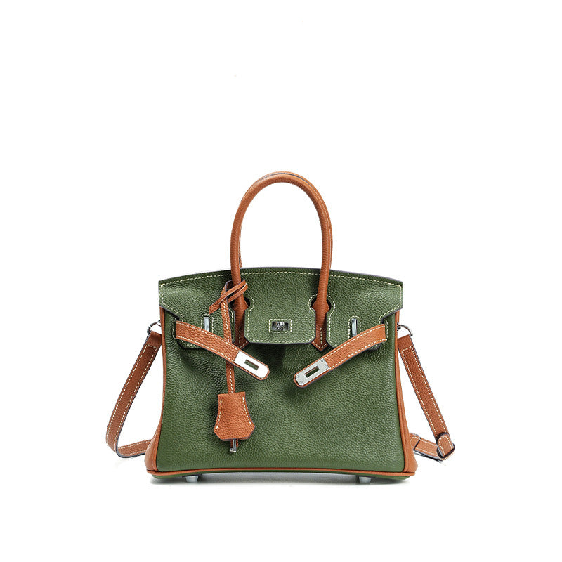 Women's Platinum Leather Large Capacity Niche High-grade Tote Bags