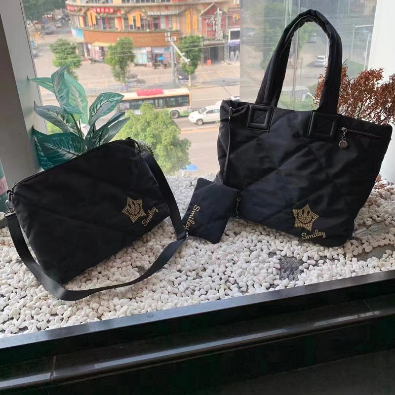 Capacity Compressed Cotton Female Trench Coat Nylon Shoulder Bags