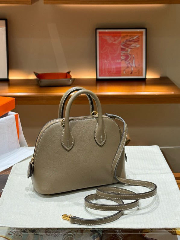 Women's Mini Sheepskin Shell Portable Bowling Leather Crossbody Bags