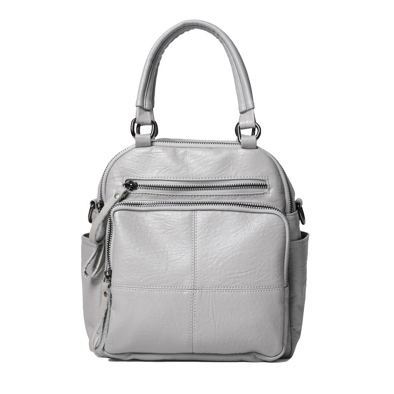 Women's Fashion Korean Soft Leather Large Capacity Backpacks