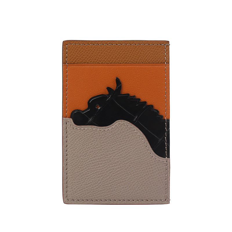 Zodiac Crocodile Sheepskin Hand Sewing Multiple Card Holder