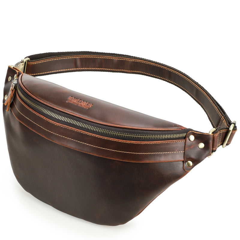 Men's Retro Crazy Horse Leather Large Capacity Bags