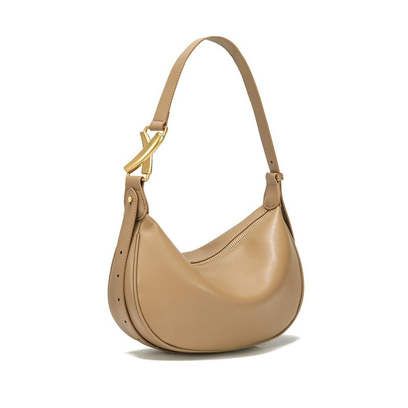 Women's Cowhide Leather Minority Fashion Commuter Dumpling Bags