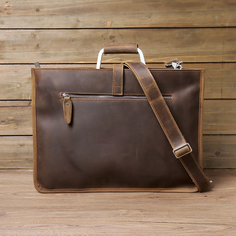 Men's Leather Genuine File First Layer Cowhide Men's Handbags