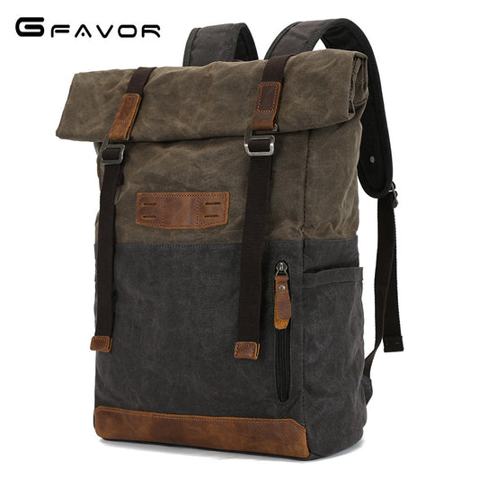 Men's Vintage Canvas Oil Wax Mountain Climbing Backpacks