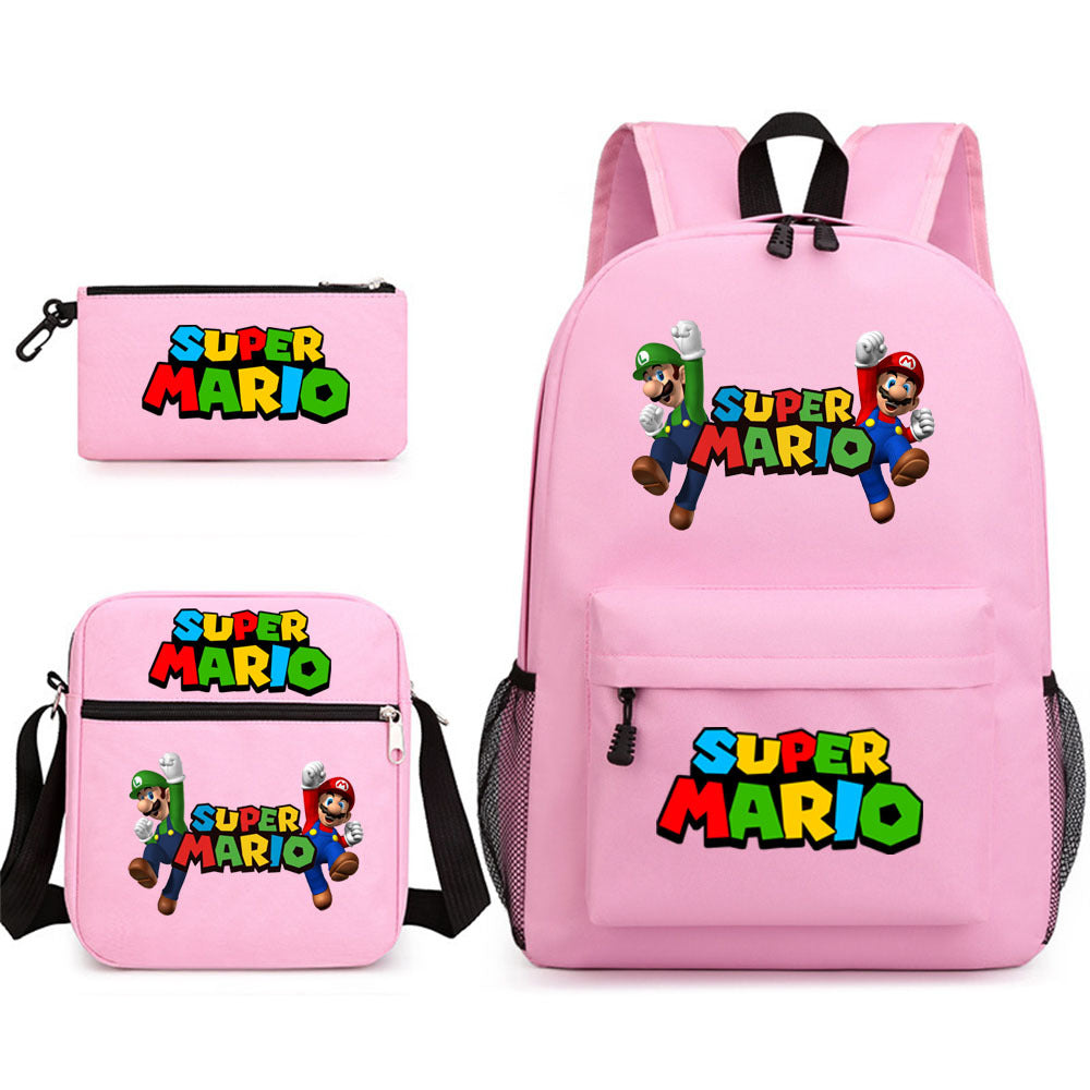 Game Mario Super Mary Three-piece Cartoon Middle School Students' Schoolbags