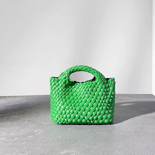 Women's Fashionable Genuine Leather Size Hand-woven Portable Handbags