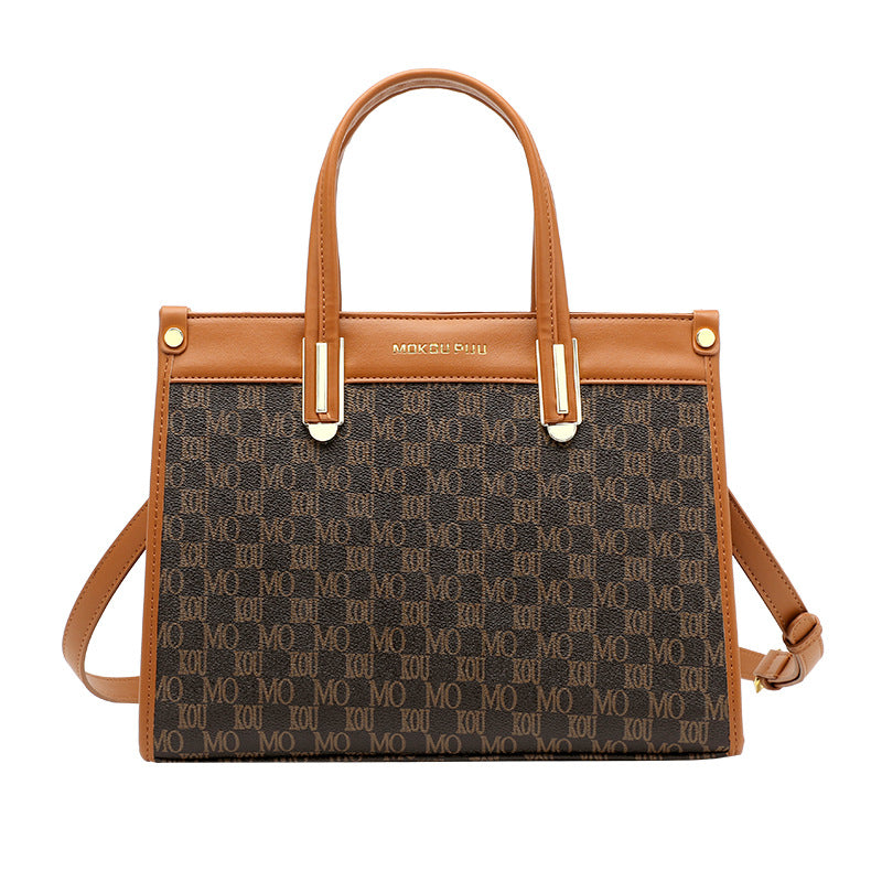 Women's Tide Vintage Letter Print Commute Handbags