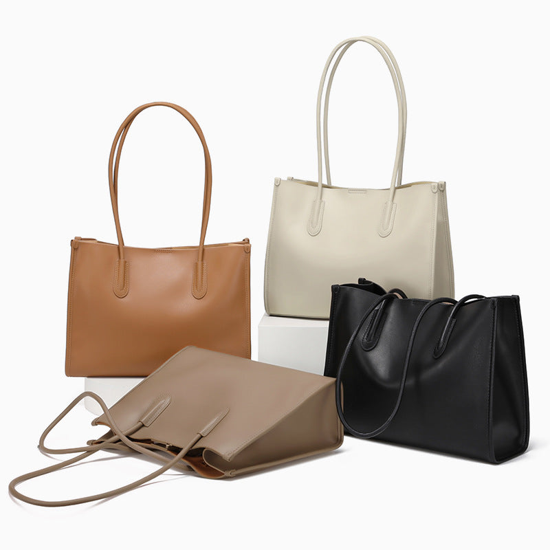 Women's Large Capacity Leather Niche High Sense Shoulder Bags