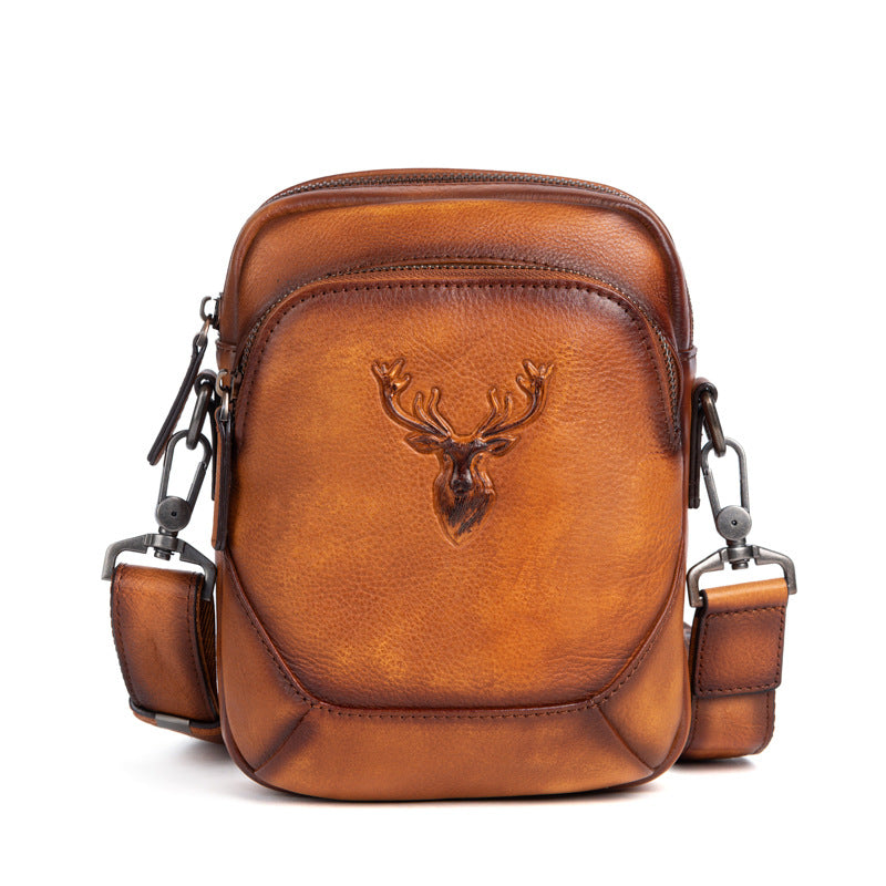 Men's Layer Tree Height Vegetable Tanning Leather Men's Chest Bags