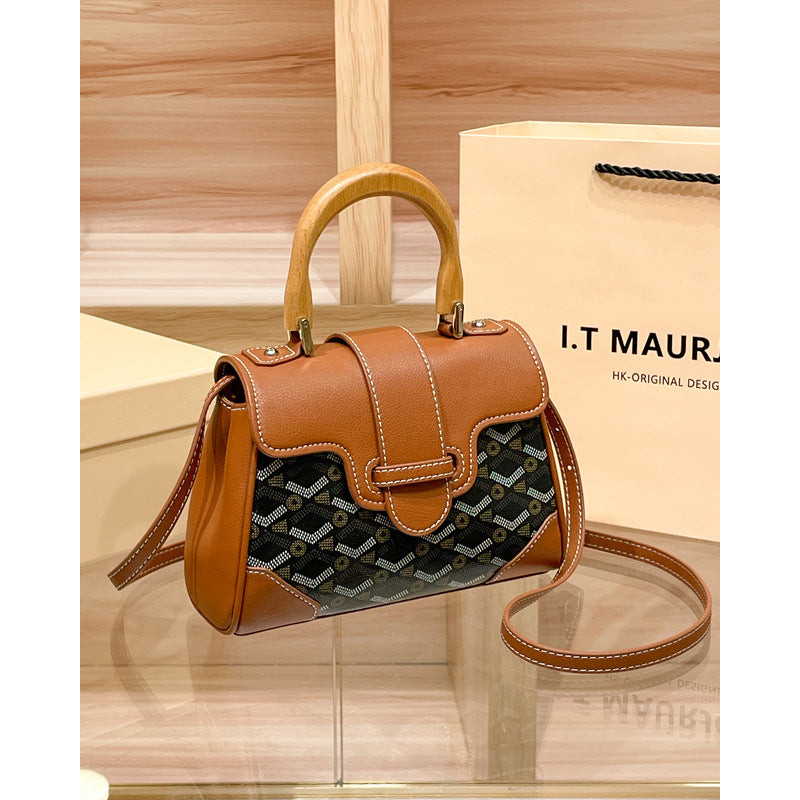 Women's Saigon Wooden Genuine Leather Presbyopic Commuter Handbags