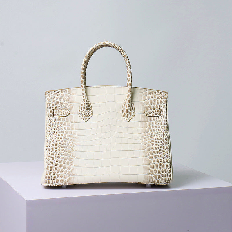 Crocodile Pattern Portable Genuine Leather Himalayan Bags