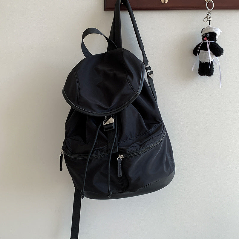 Women's Black Style Simple Nylon Fashion Waterproof Backpacks