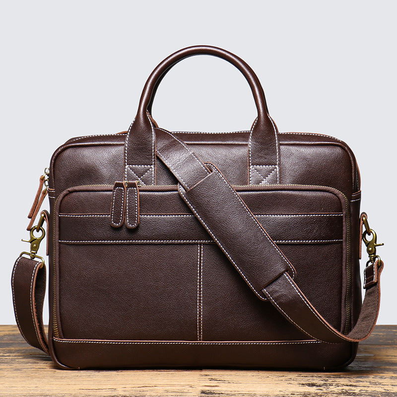 Men's Genuine Leather Portable Computer Cowhide Business Men's Briefcases