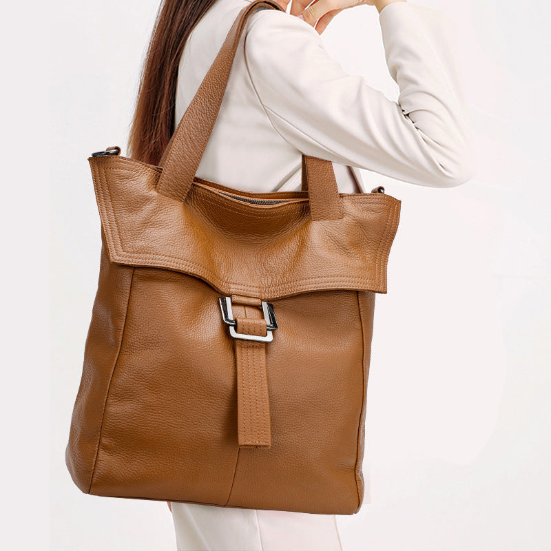 Women's Leather First Layer Cowhide Big Large Shoulder Bags