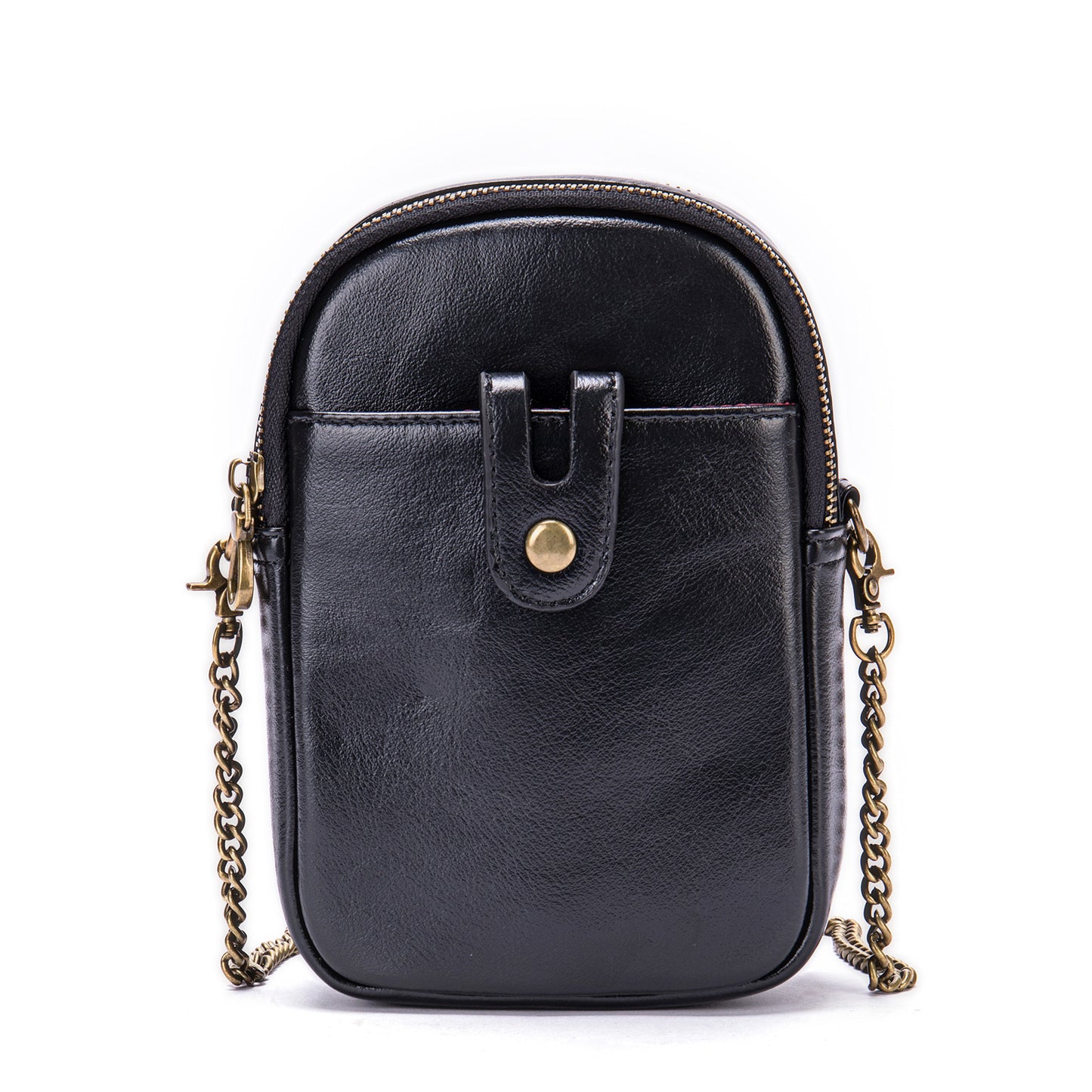 Women's Top Layer Cattlehide Leather Fashion Trendy Phone Bags
