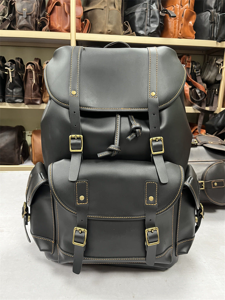 Men's First Layer Cowhide Genuine Leather Business Backpacks