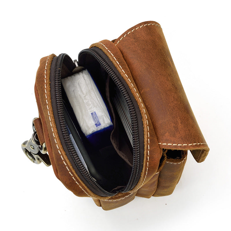 Men's Fashion Genuine Leather Leisure Multifunctional Wear Men's Waist Packs