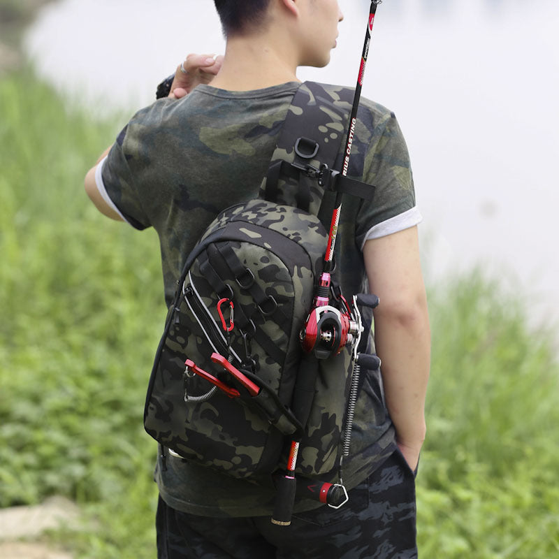 Men's Fishing Camouflage Tactics Cycling Fashion Single Men's Chest Bags