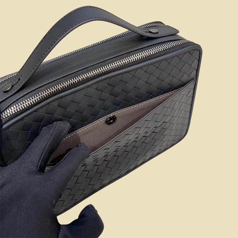 Men's Leather For First Layer Cowhide Hand-woven Shoulder Bags