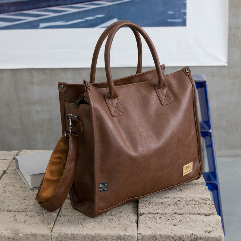 Men's Fashion Computer Retro Leather Large Capacity Men's Messenger Bags