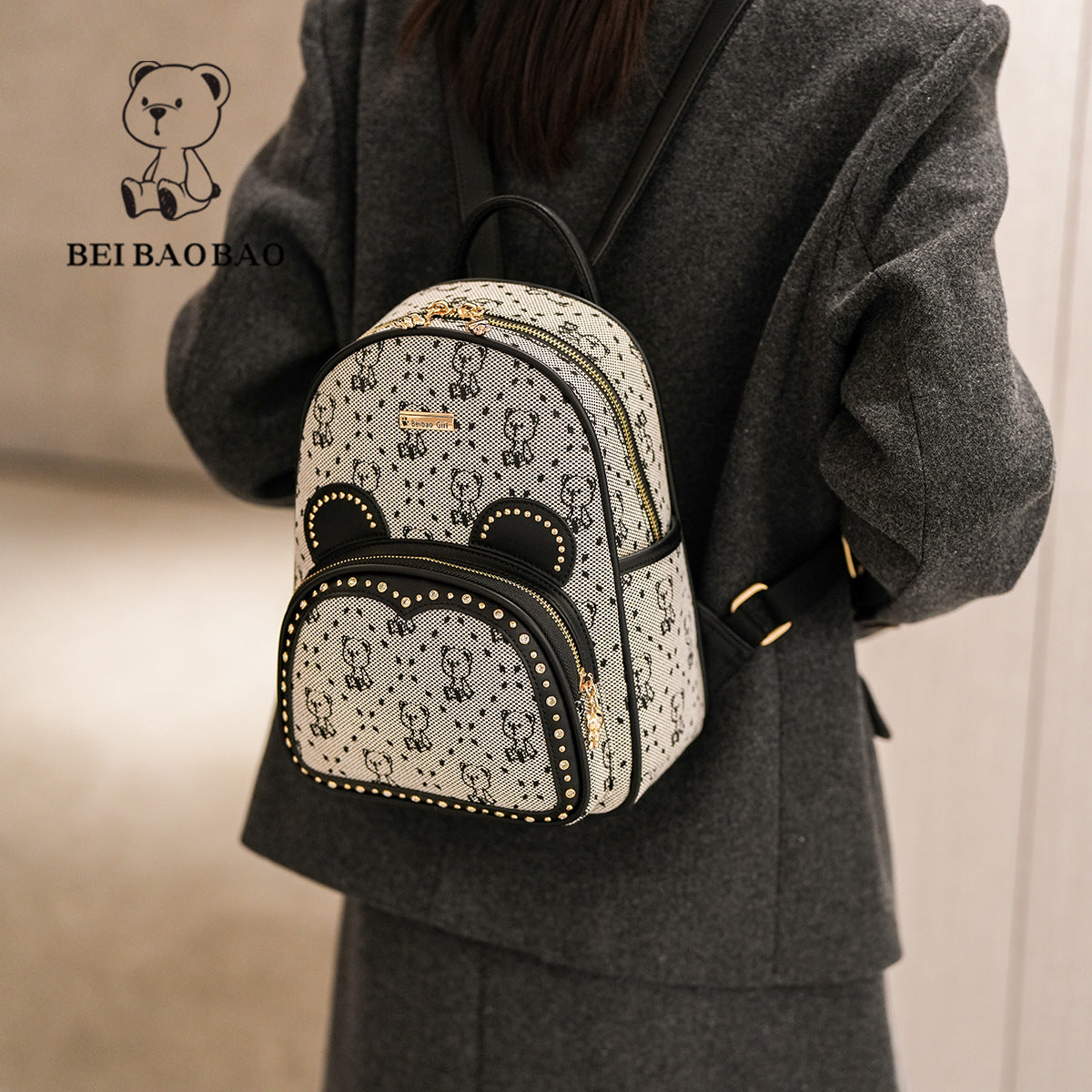 Women's Source Retro Trendy Leisure Large Capacity Backpacks