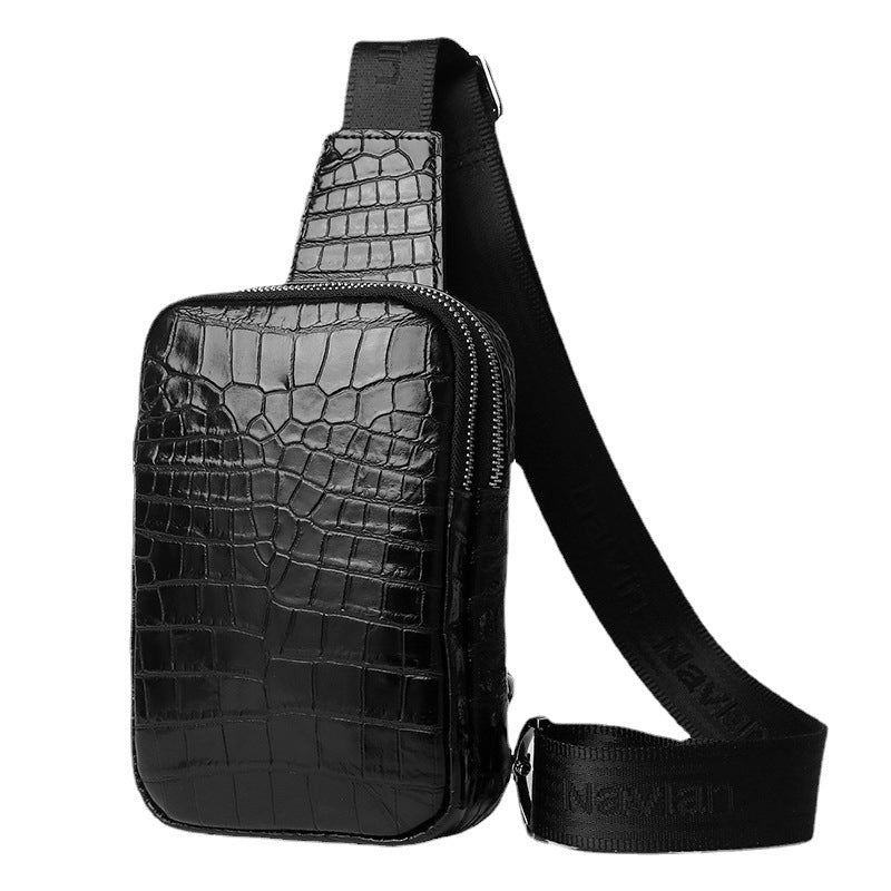 Men's Crocodile Belly Pattern Leisure Mobile Fashion Bags