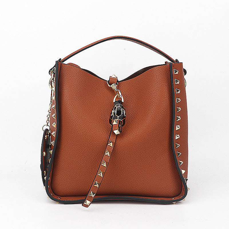 Women's Attractive Genuine Leather Litchi Pattern Shoulder Bags