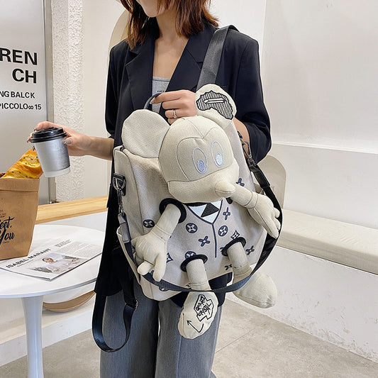 Mickey Canvas Female Leisure Large Capacity Backpacks