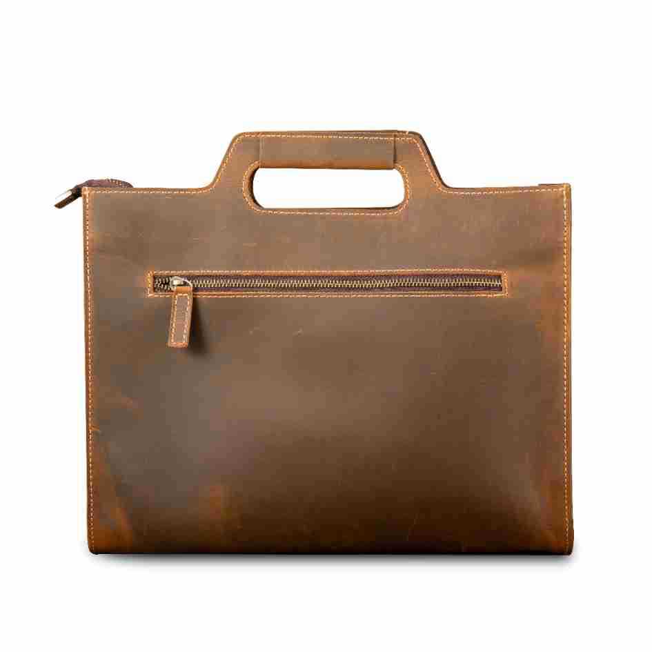 Men's Leather Scalper Crazy Horse Retro Simple Handbags