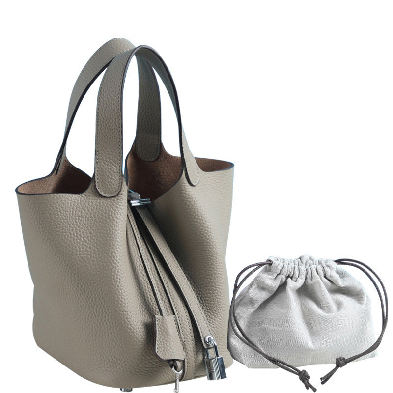Women's Lychee Pattern First Layer Cowhide Vegetable Handbags