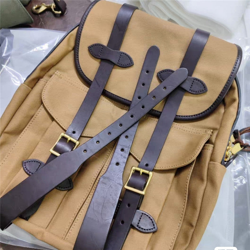 Oil Wax Canvas Unisex Raffia Style Backpacks