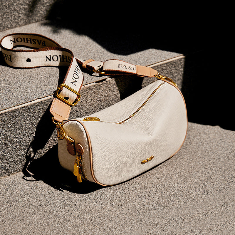 Women's Female Lady Pillow High-grade Saddle Leather Crossbody Bags