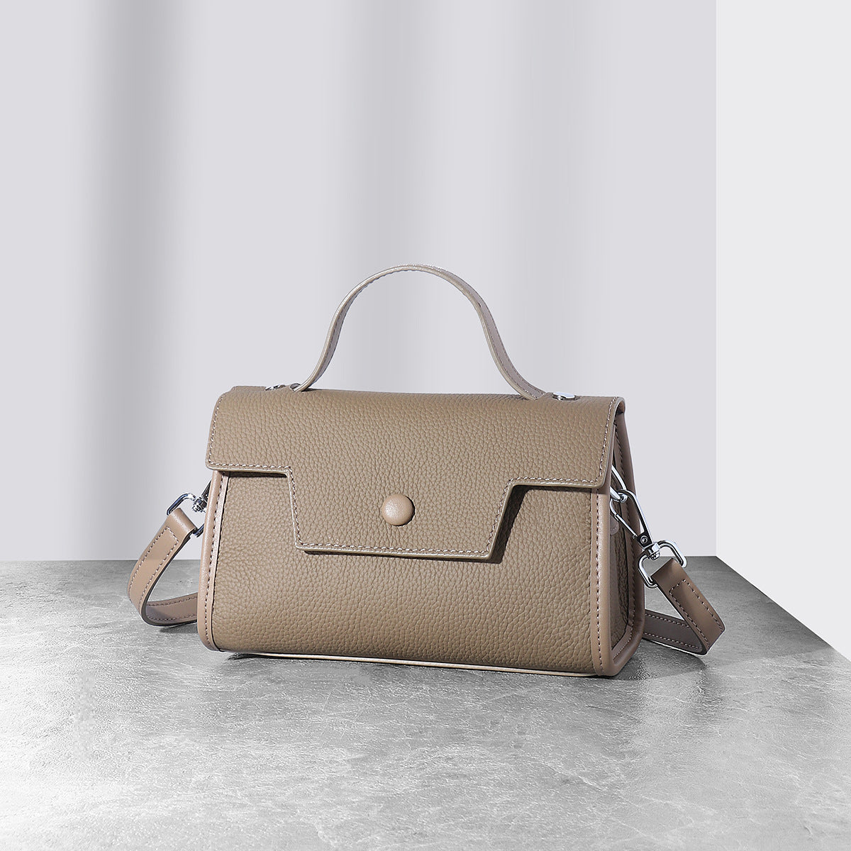 Women's Genuine Leather Portable Fashion Underarm Small Square Bags
