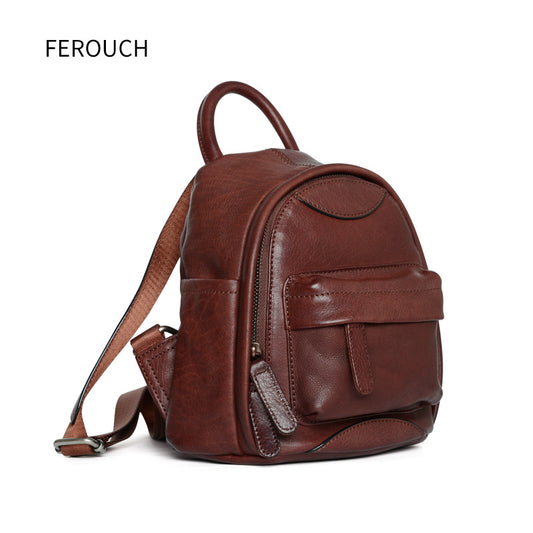 Women's Fashion Trend Genuine Leather Large Capacity Backpacks