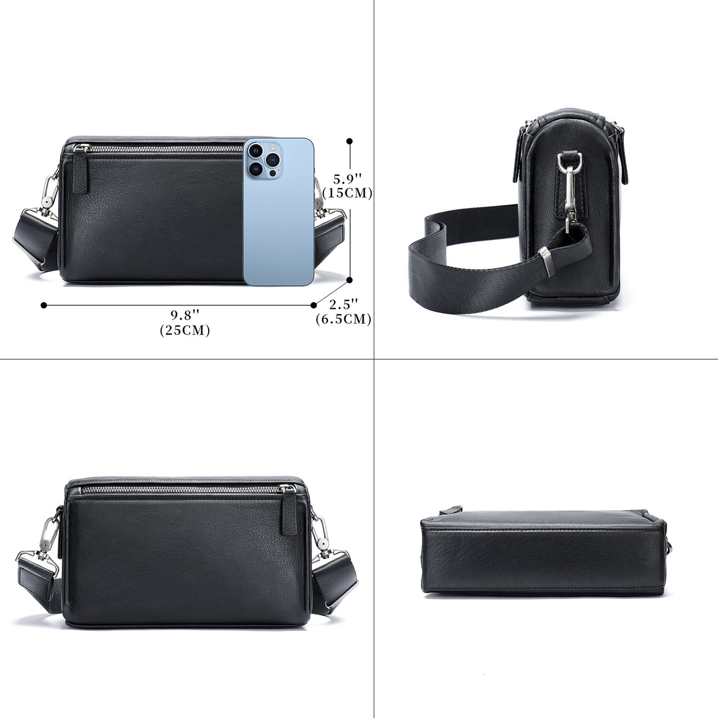 Men's Soft Leather Boutique First Layer Cowhide Men's Shoulder Bags