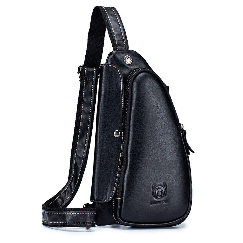 Men's Leather Goods Genuine Retro Fashion First Men's Chest Bags