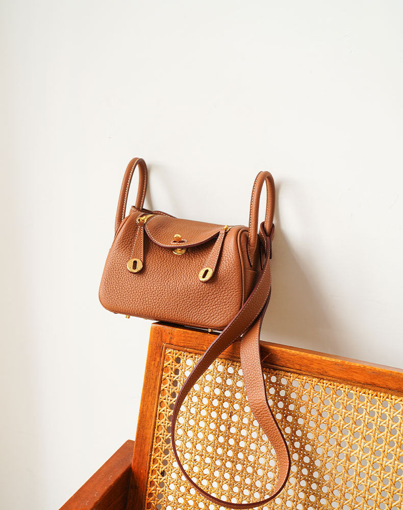 Cowhide Classic Mini Lindy Doctor Portable Crossbody Bags
